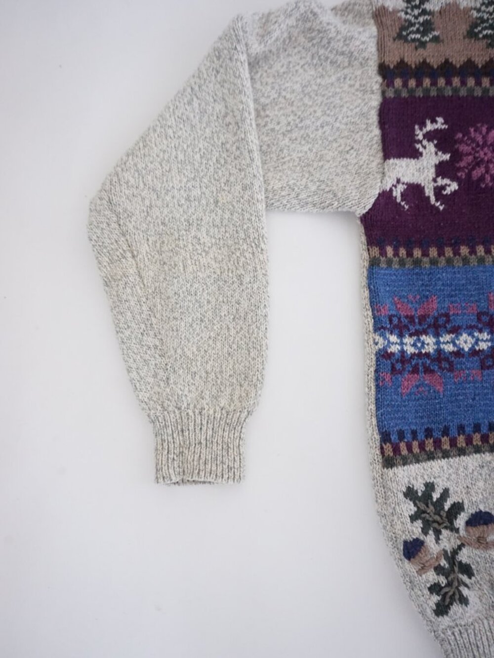 Vintage Northern Reflections Cream Deer Scenic Button Knit Cardigan Fair Isle S - Picture 8 of 10